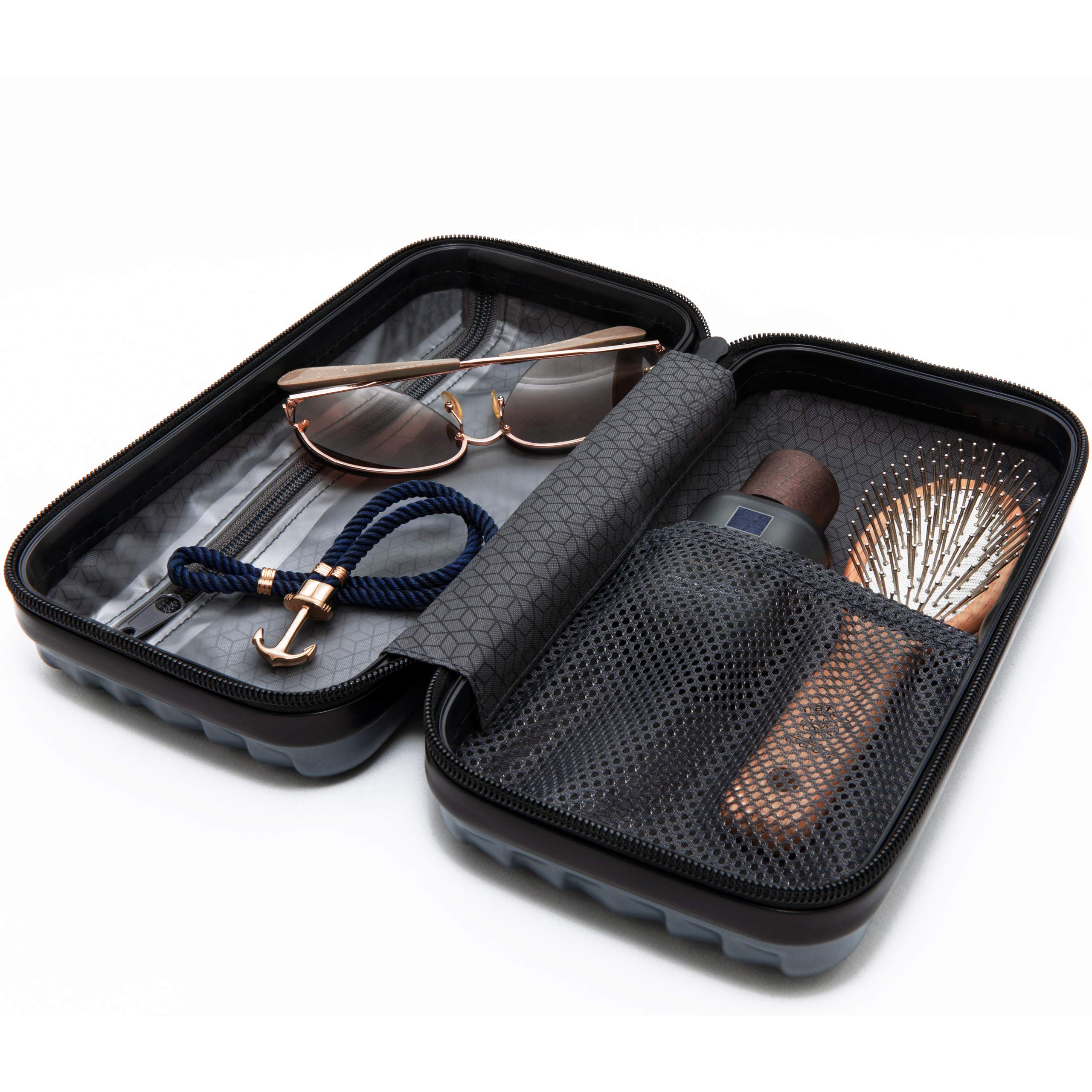 Trousse per cosmetici con guscio rigido, da donna, da uomo, da toilette a forma di valigia, impermeabile, mini valigetta per donne, uomini, bambini