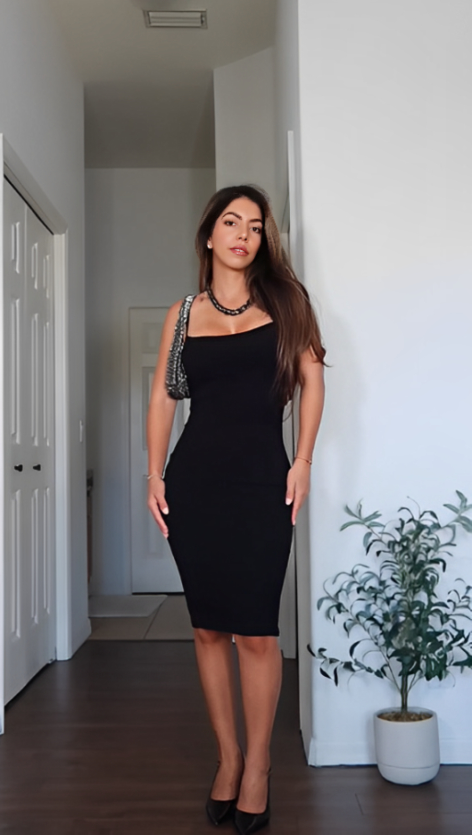 bodycon dress built in shapewear Shapewear V-Neck Cut-Out Maxi Dress | Built-In Shaping main image 0