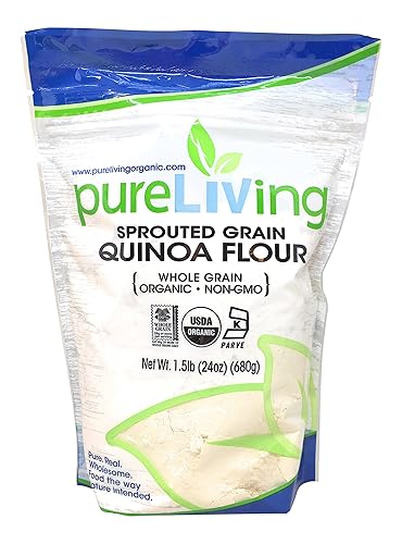 Pure Living Liv brotado Quinoa orgánico harina-24oz