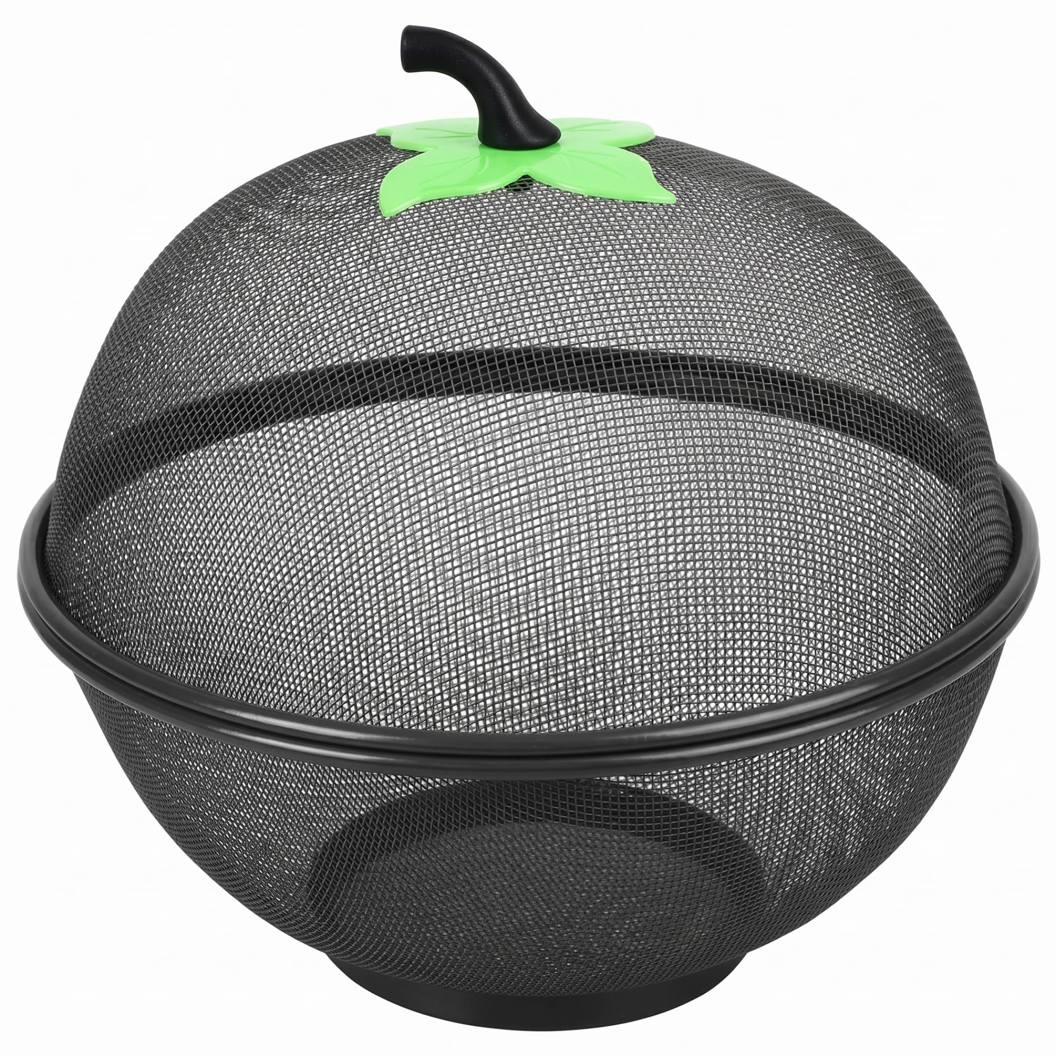 Fruit Bowl with Lid, 11.02 Inch Decorative Apple-Shaped Mesh Fruit Basket for Fruits & Snacks, Black Basket with Lid Bowls Mesh with