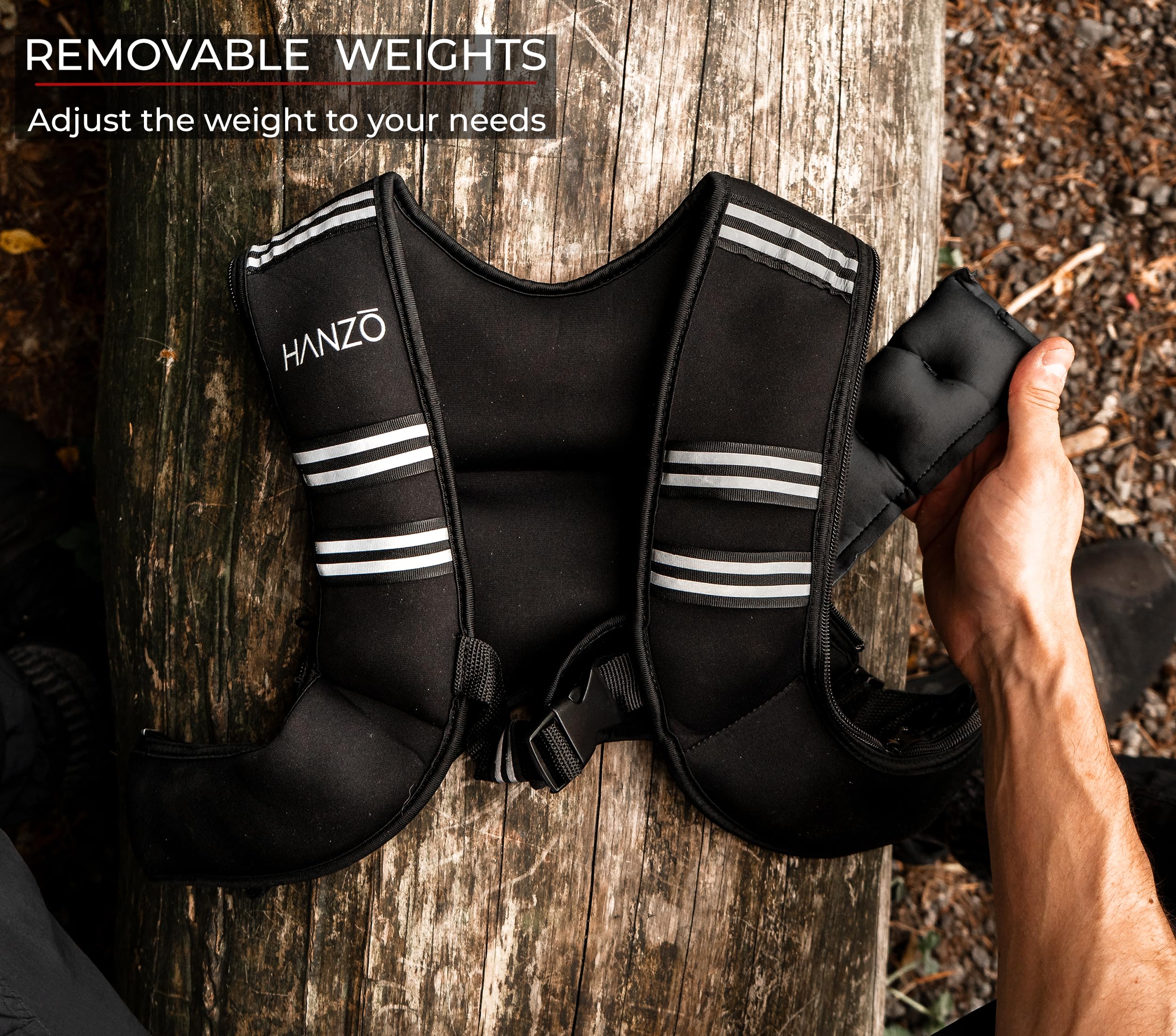 HANZO - Verstellbare Gewichtsweste für Laufen, Workout, Fitness, Training, Wandern, Workout, Laufweste mit einfachem Waschen