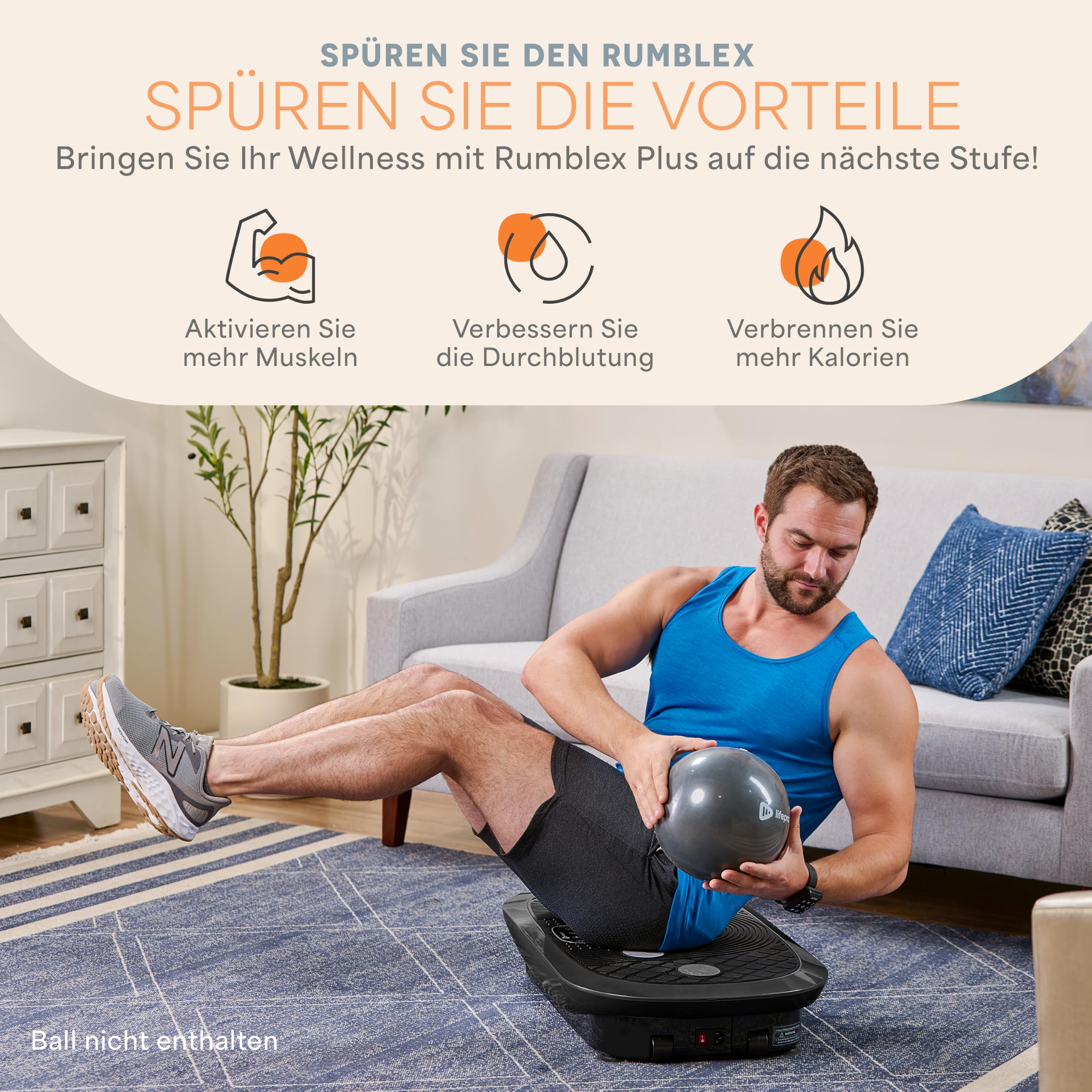 Lifepro Vibrationsplatte Vibrationsboard – 4D Rüttelplatte elektrisch mit Vibration Plate für effektives Ganzkörpertraining