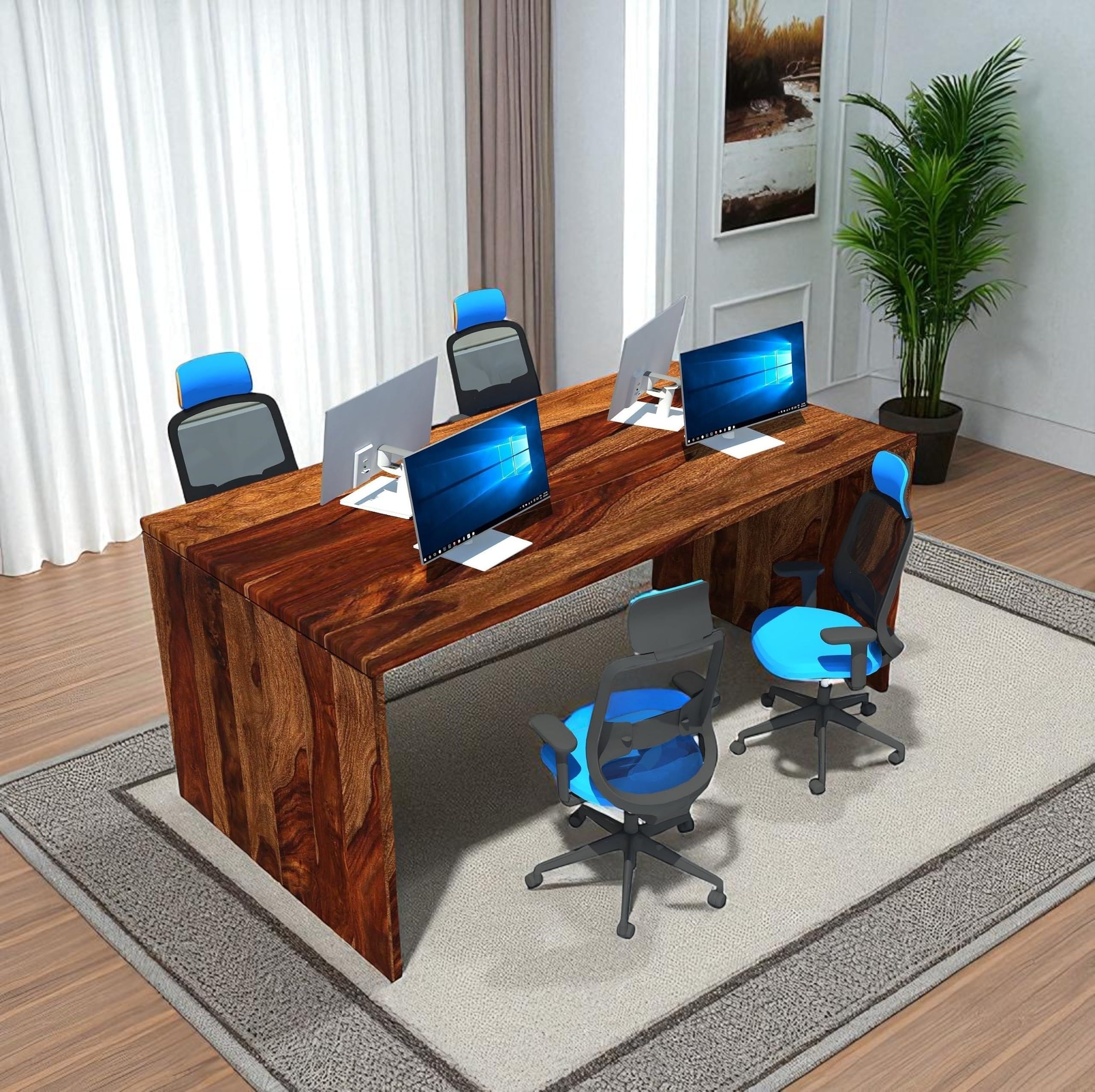 HOMERANGE Sheesham Wood Wooden Study Writing Desk for Office | Laptop Computer for Home and Office | Sheesham Solid Wood Study