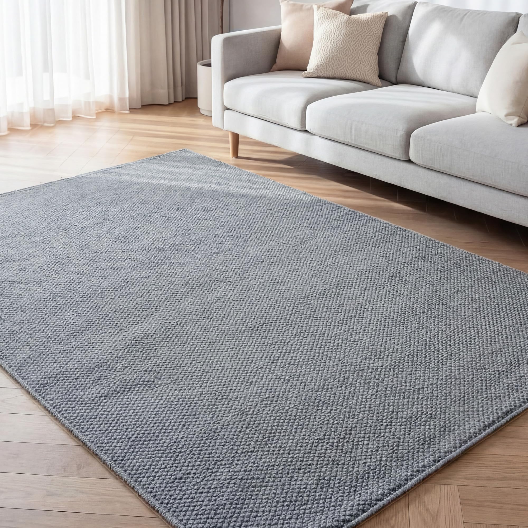 【未使用】FLIIRITAIA　リネン風カーペット　ラグマット　洗える Amazon | FLIIRITAIA ラグ グレー 100*140cm 1畳 リネン風 カーペット