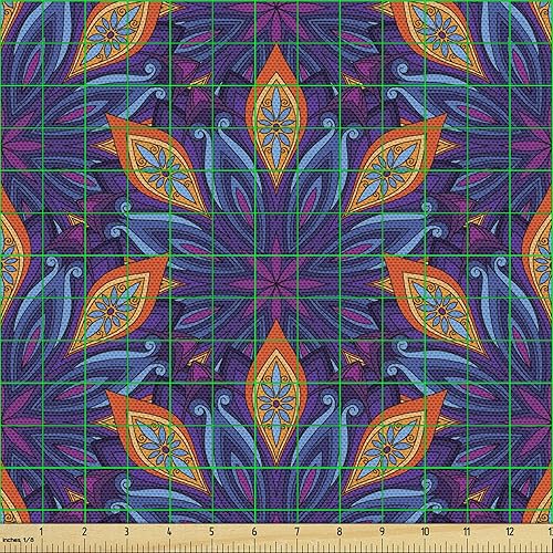 Miniatura 58 de Ambesonne The Yard - Tela de hibisco de flores tropicales en tonos de la vida real, tela decorativa para tapicería, cestas de almacenamiento