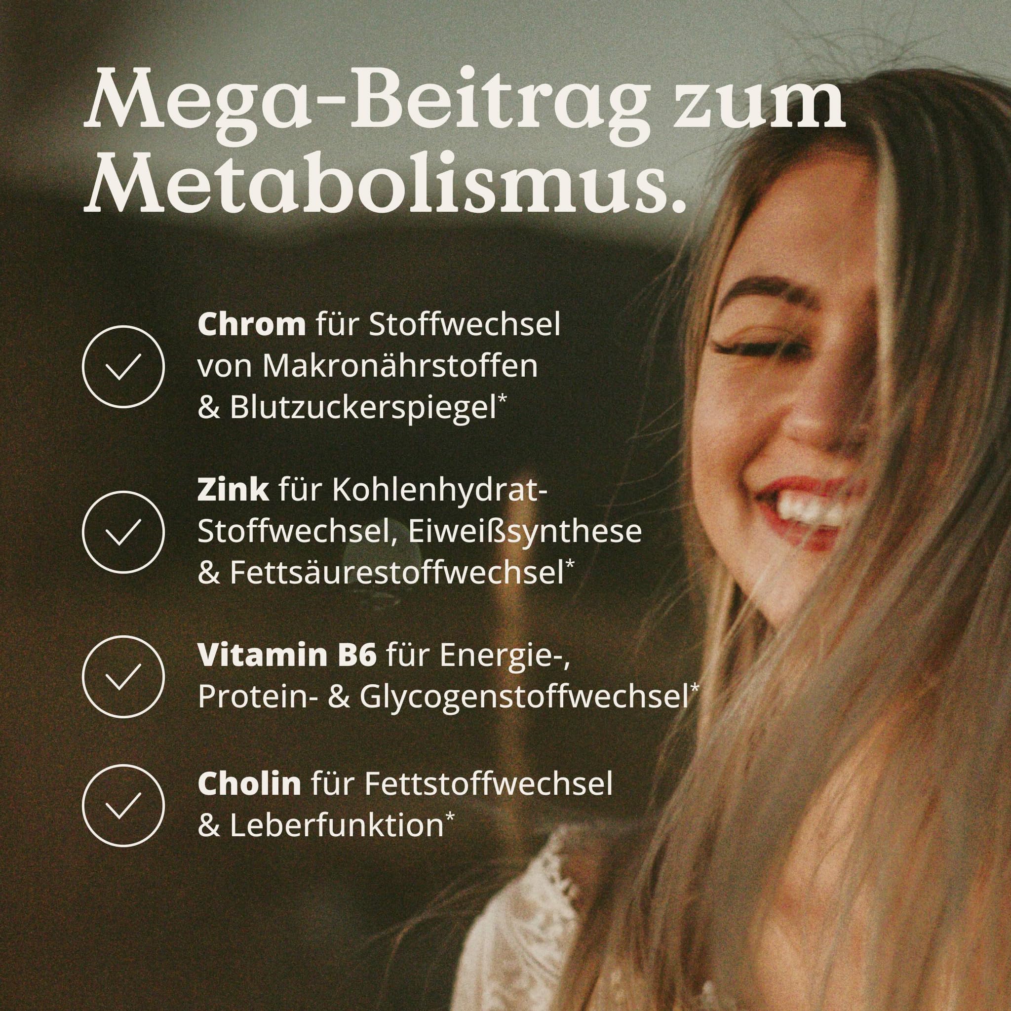 NATURE LOVE® Stoffwechsel Komplex – 120 Kapseln – Grünteeextrakt, Zink, Chrom, Vitamin B6, Cayennepfeffer und Cholin – hochdosiert, vegan