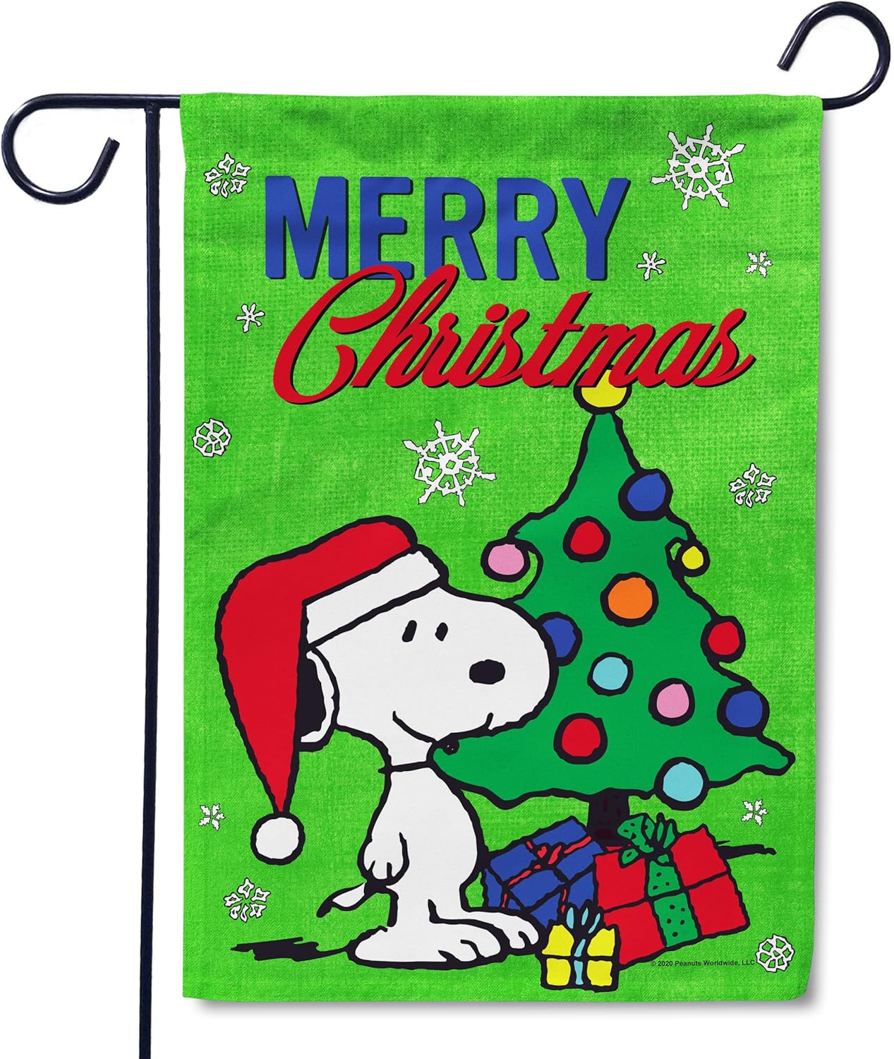 Flagology, PEANUTS®, Merry Christmas Snoopy – Garden Flag 12" x 18", Officially Licensed PEANUTS®, Christmas