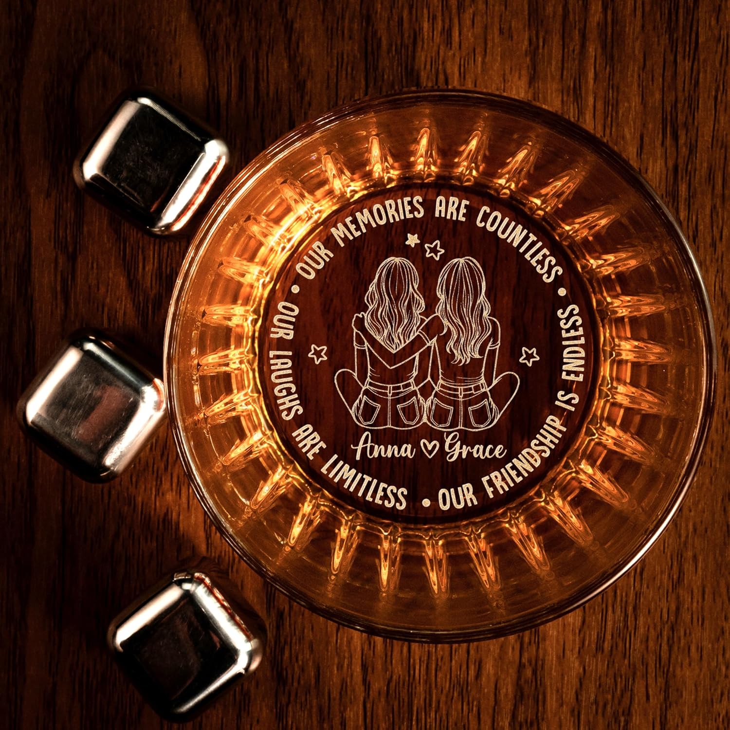 Lucy Engraving Personalized Wine Glass Gifts for Bestie