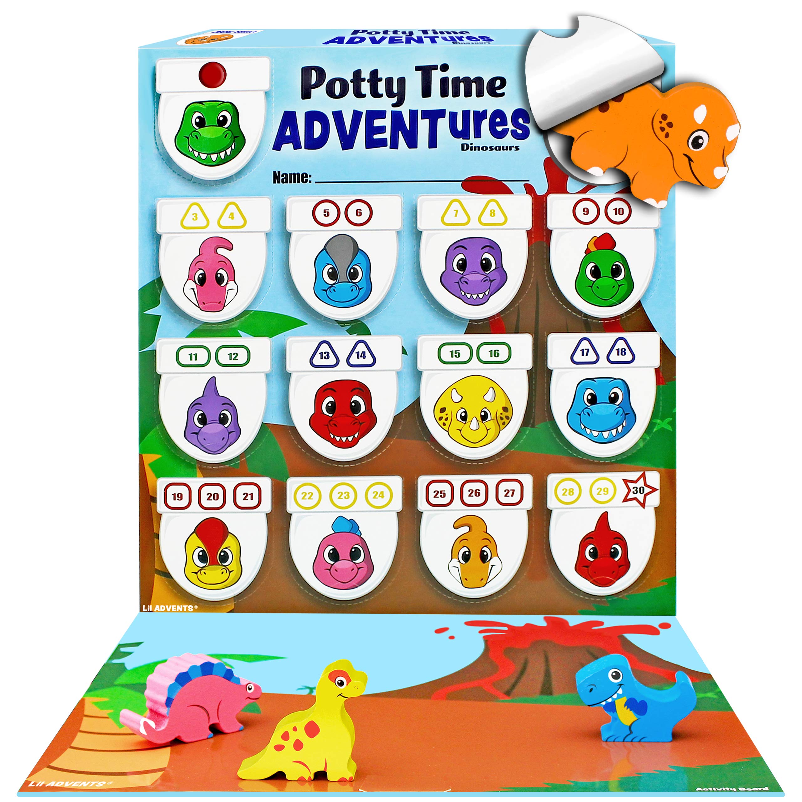 Buy Lil ADVENTS Potty Time Adventures Dinosaurs with 14 Wooden Block