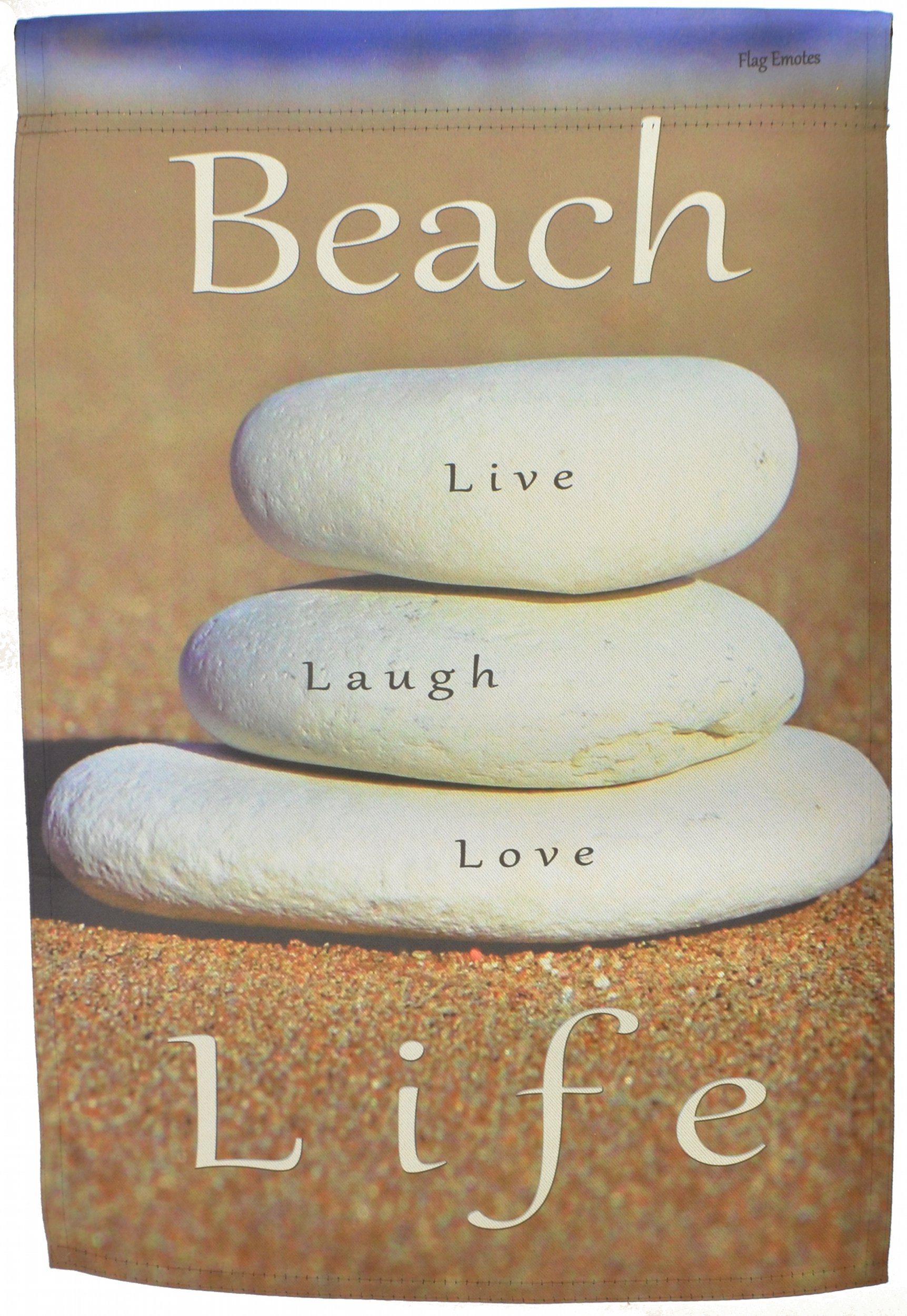Double Sided Garden Flag Beach Life Rocks Live Laugh Love