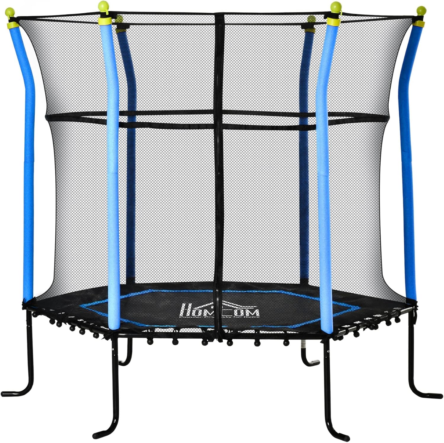 HOMCOM Cama Elástica Infantil de Jardín Trampolín para Niños de +3 Años con Superficie de Salto Ø120 cm Red de Seguridad Acero para Interior Exterior Carga 50 kg