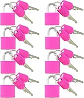 Vista 14 de 8 piezas de candado de metal de latón macizo, mochila, diario, joyero, manualidades, cerradura de enseñanza escolar con llave y cubierta duradera