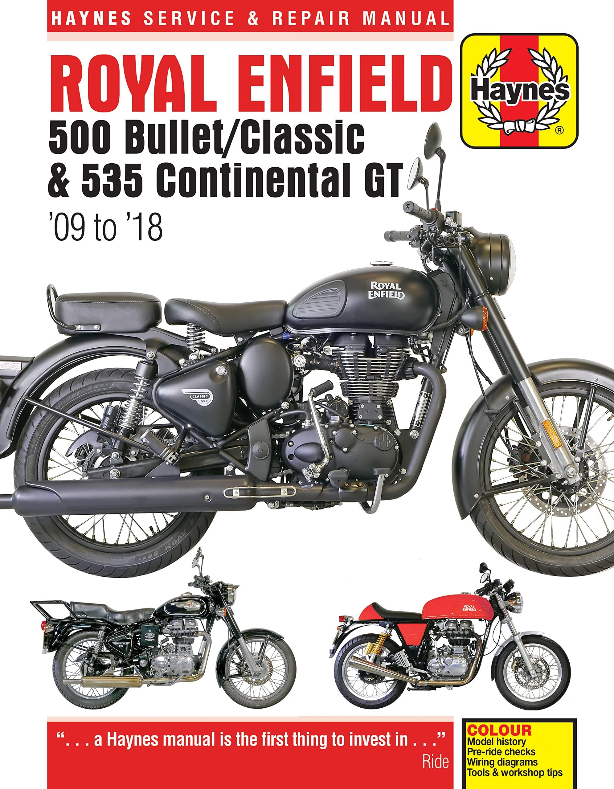 Royal Enfield 500 Bullet / Classic & 535 Continental GT Haynes Service & Repair Manual: '09 to '18
