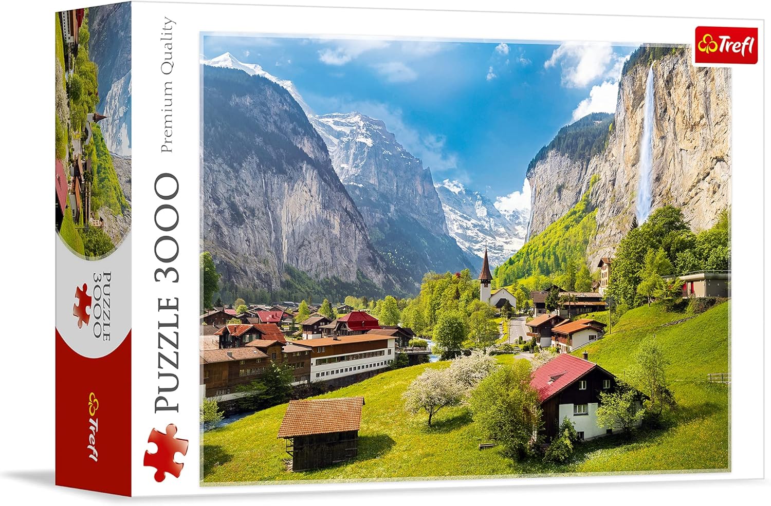 Trefl Lauterbrunnen, Switzerland 3000 Piece Jigsaw Puzzle Red 46"x33" Print, DIY Puzzle, Creative Fun, Classic Puzzle for Adults and Children from 15 Years Old