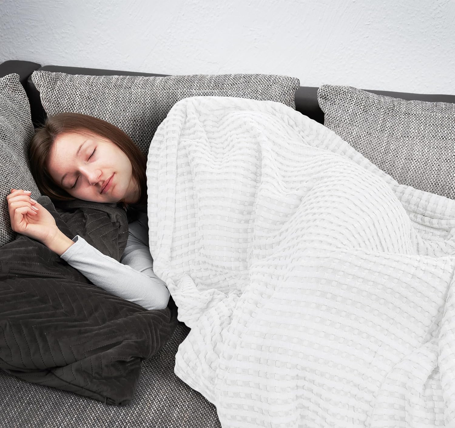 Utopia Bedding White 100% Cotton Waffle Blanket 300 GSM [King - 90x108 Inch] Soft Lightweight Breathable Bed Blanket for All Season - Image 8