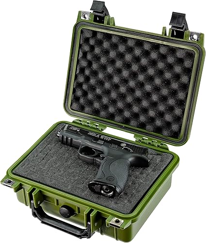 Vista 27 de Eylar Pequeña funda rígida para pistola de 10.62 pulgadas, resistente al agua, con estándares TSA de espuma Blanco