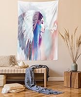 Vista 142 de Ambesonne Tapiz hawaiano, Costa Na Pali en la isla de Kauai en Hawái, día soleado, horizonte de montaña, colgante de pared para dormitorio, sala