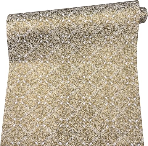Miniatura 2 de Yifely 17.7x118.1 in Retro Vines Autoadhesivo Plástico Estante Cajón Revestimiento A Prueba de Humedad Estera de Almacenamiento