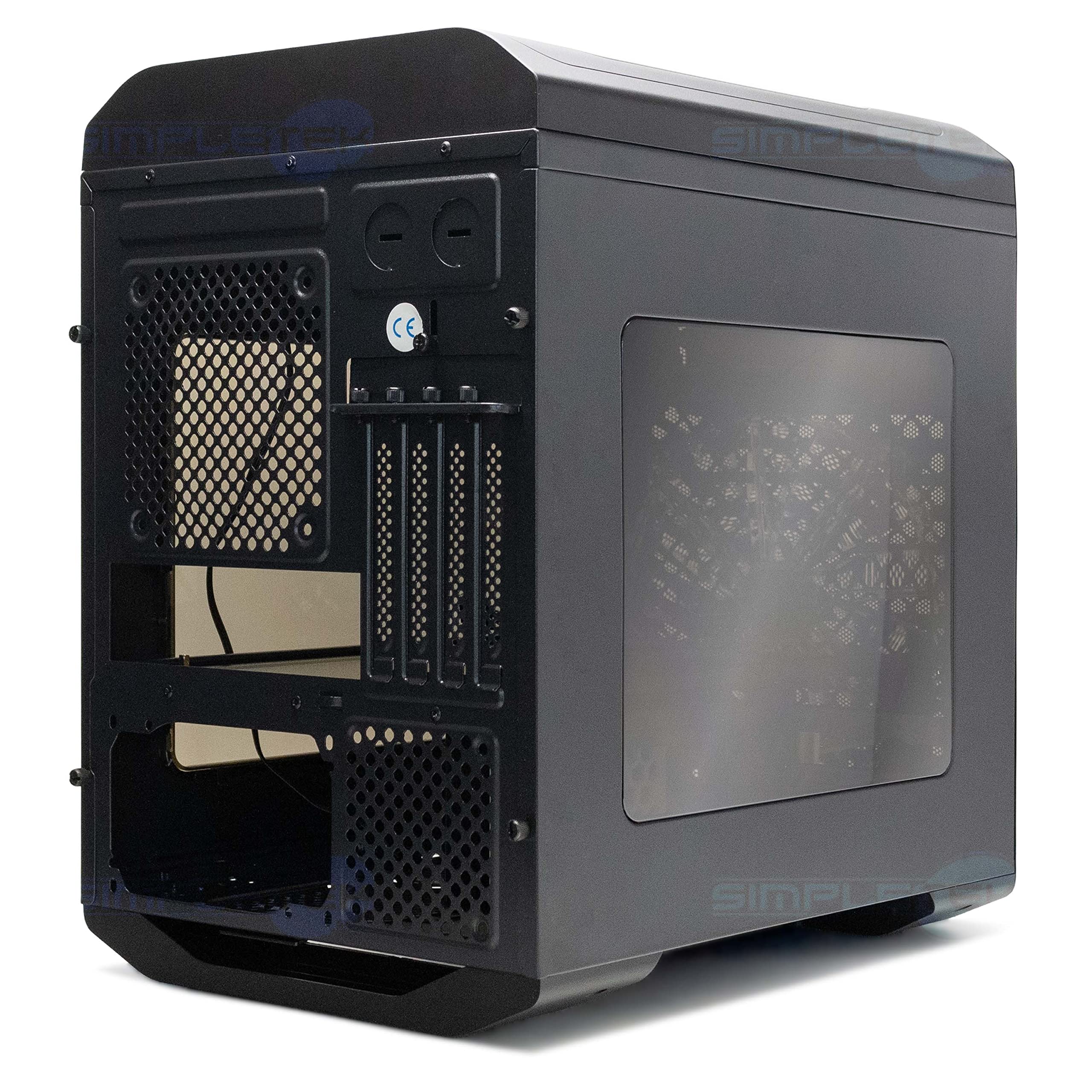 Simpletek – Mini Case Gaming RGB Gaming con Ventilador Frontal y Superior Verde | ATX MICRO-ATX MINI ITX
