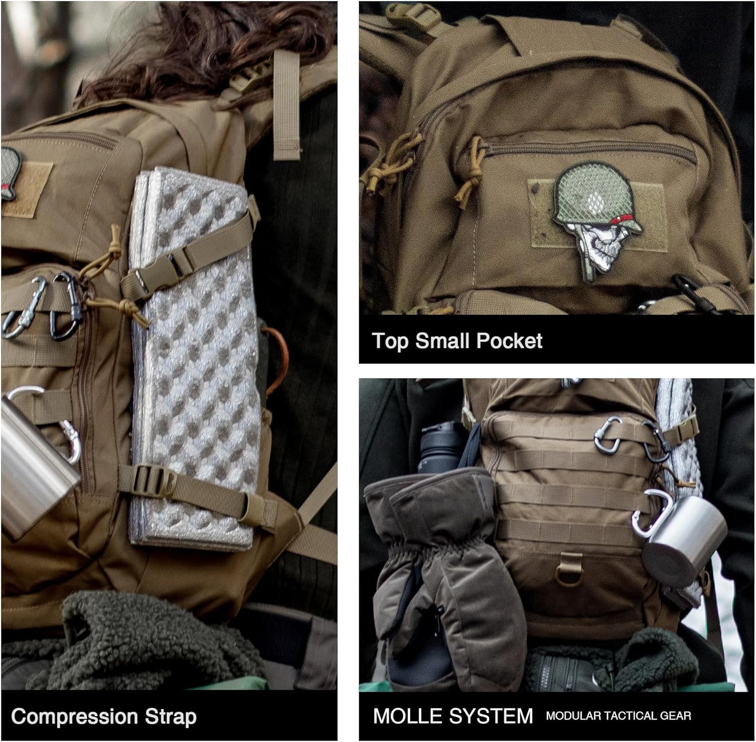 Mardingtop Military Tactical Backpack 25L Molle Hiking Backpack for Backpacking,Cycling and Biking - Image 3