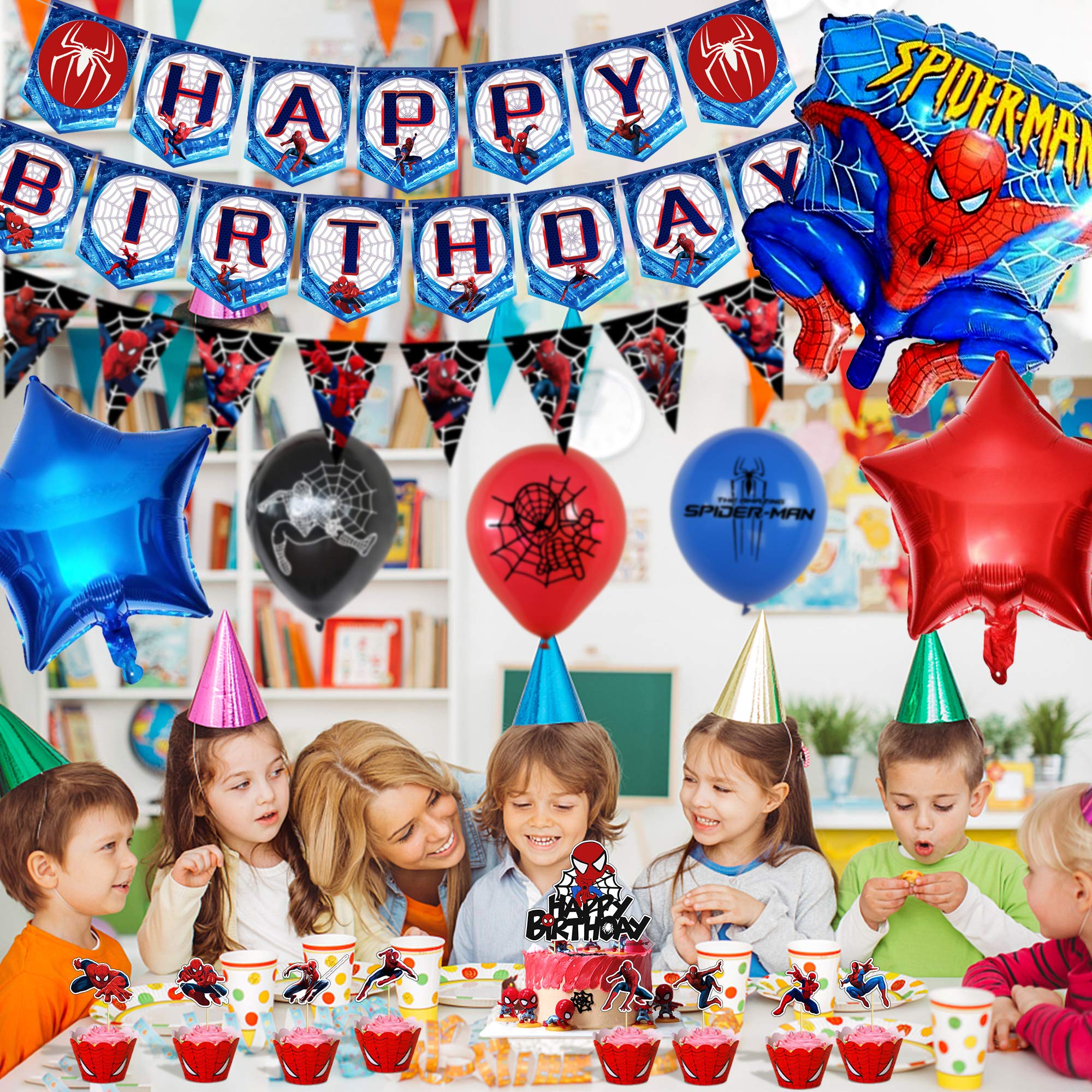 Cumpleanno Spiderman. Decorazioni Dell'uomo Ragno - Foto 3