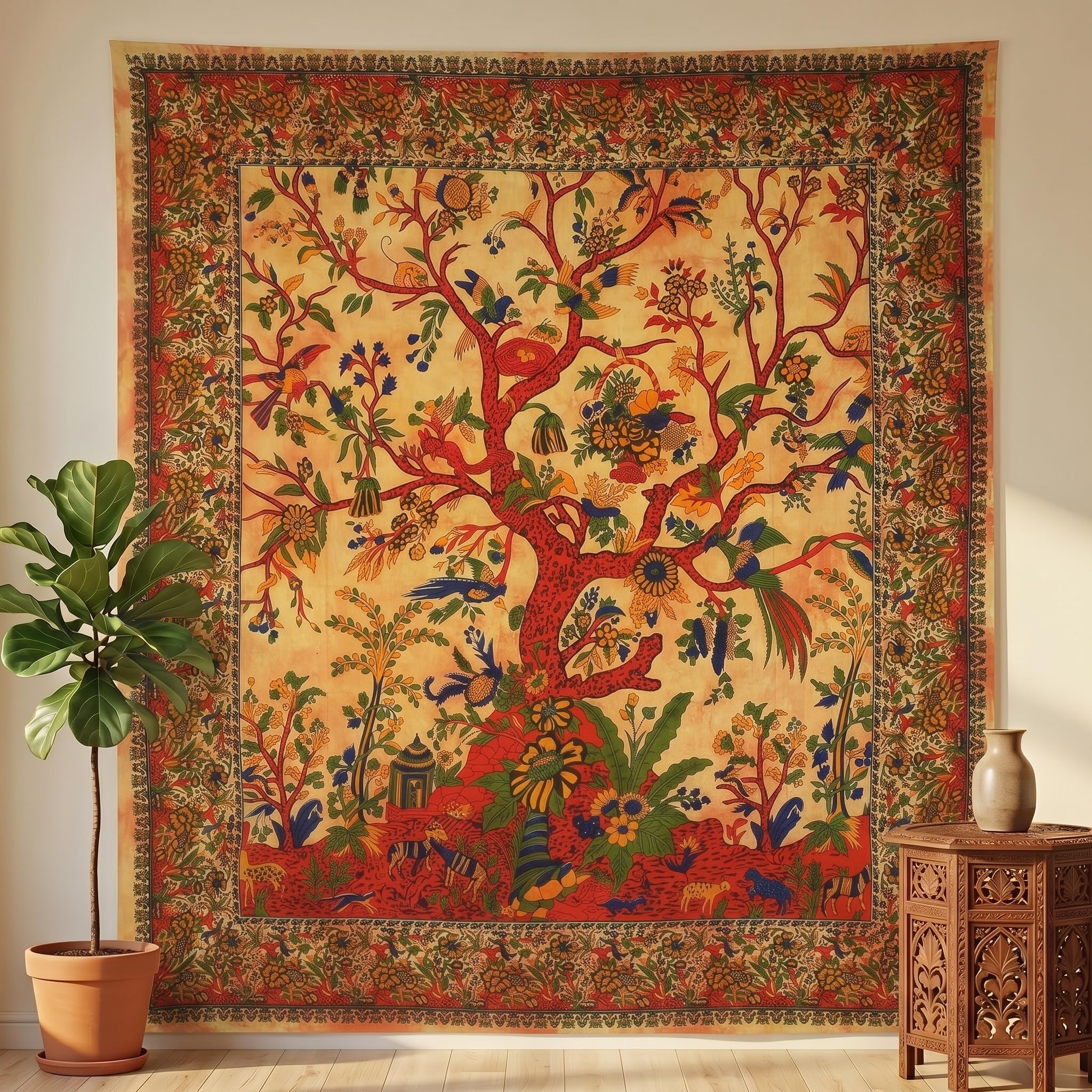Amazon.com: THE ART BOX STORE Yellow Orange Tree of Life Wall