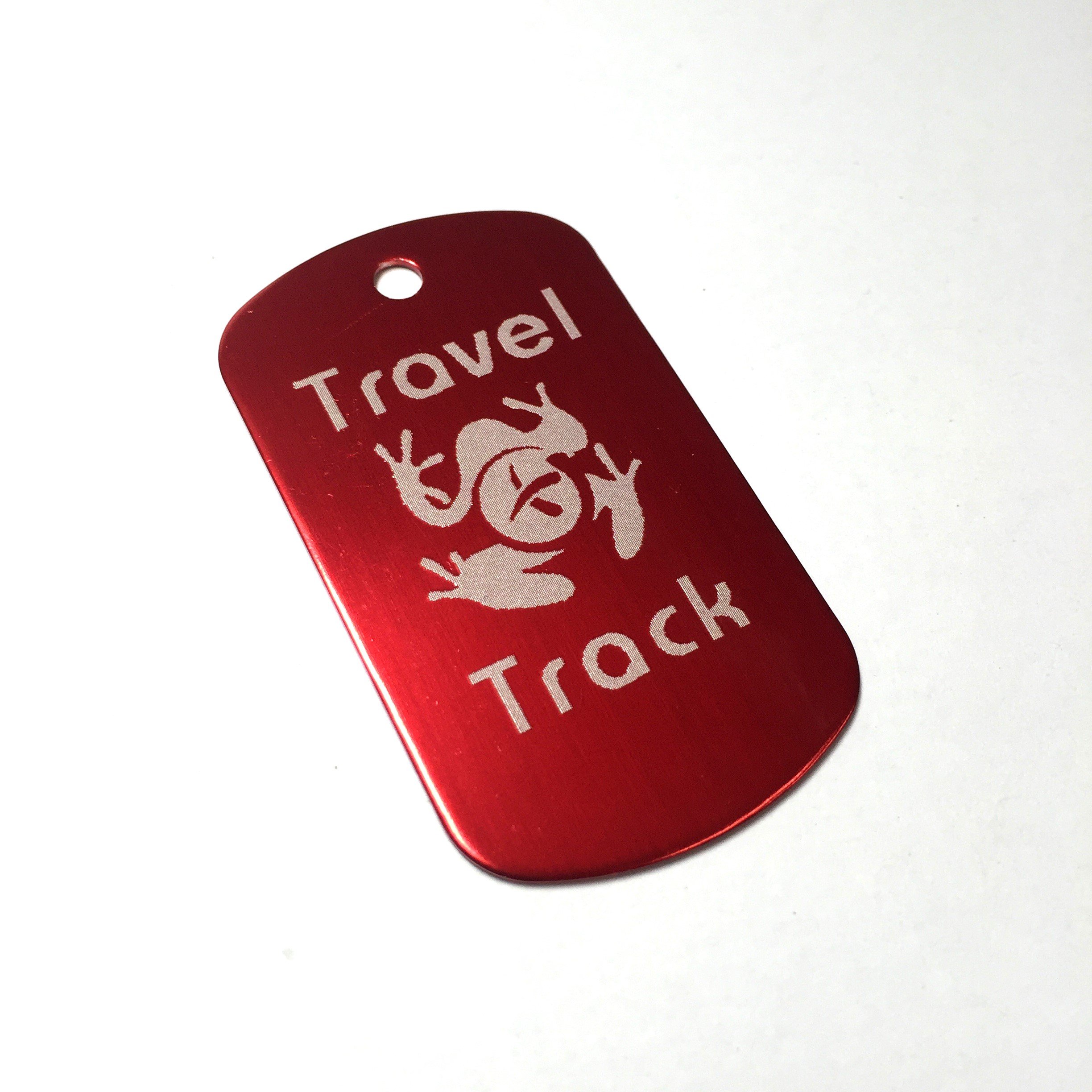 AllCachedUp Trackable Tag for Geocaching - Travel Track Tag - trackable like a Travel Bug (RED)