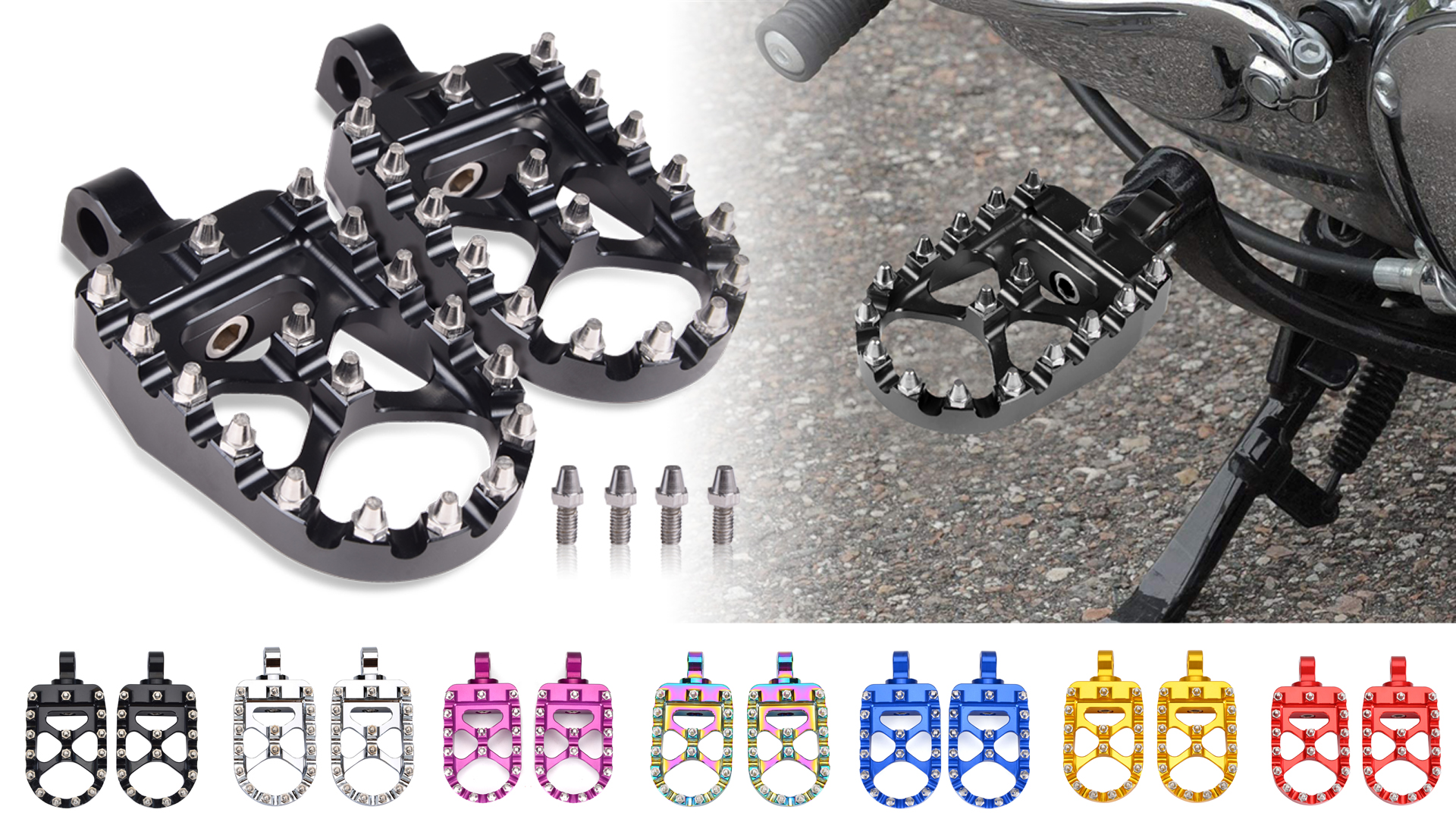 Amazon.com: Sresk Offroad CNC Wide Foot Pegs for Harley