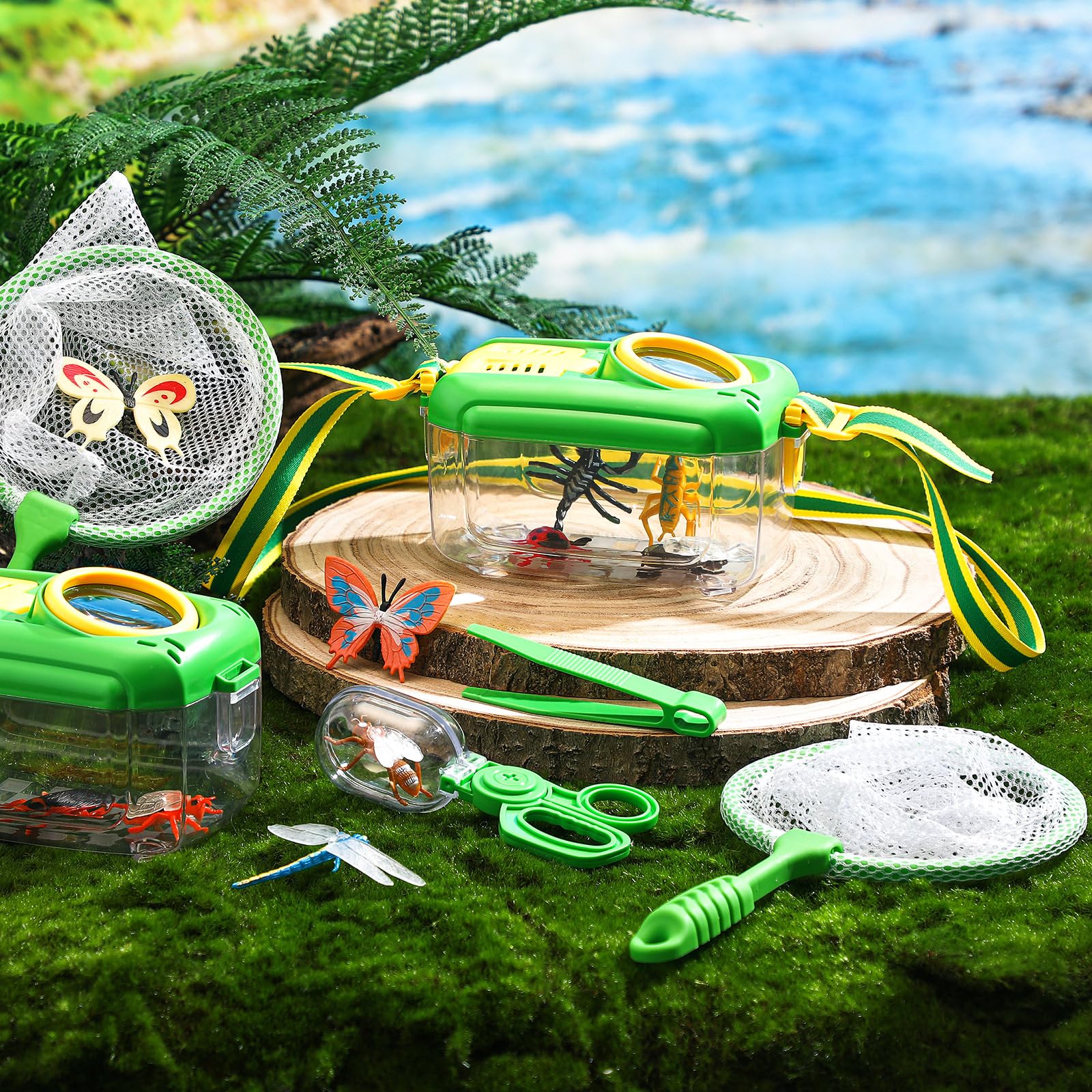 Halloscume 4 Sets Bug Catcher for Kids Students Kids Bug Catching Kit Collector Bug Box with Bug House, Butterfly Net, Bug Tweezer, Bug Cage Bug Habitats Container Collection Outdoor Explorer Gift - Image 4