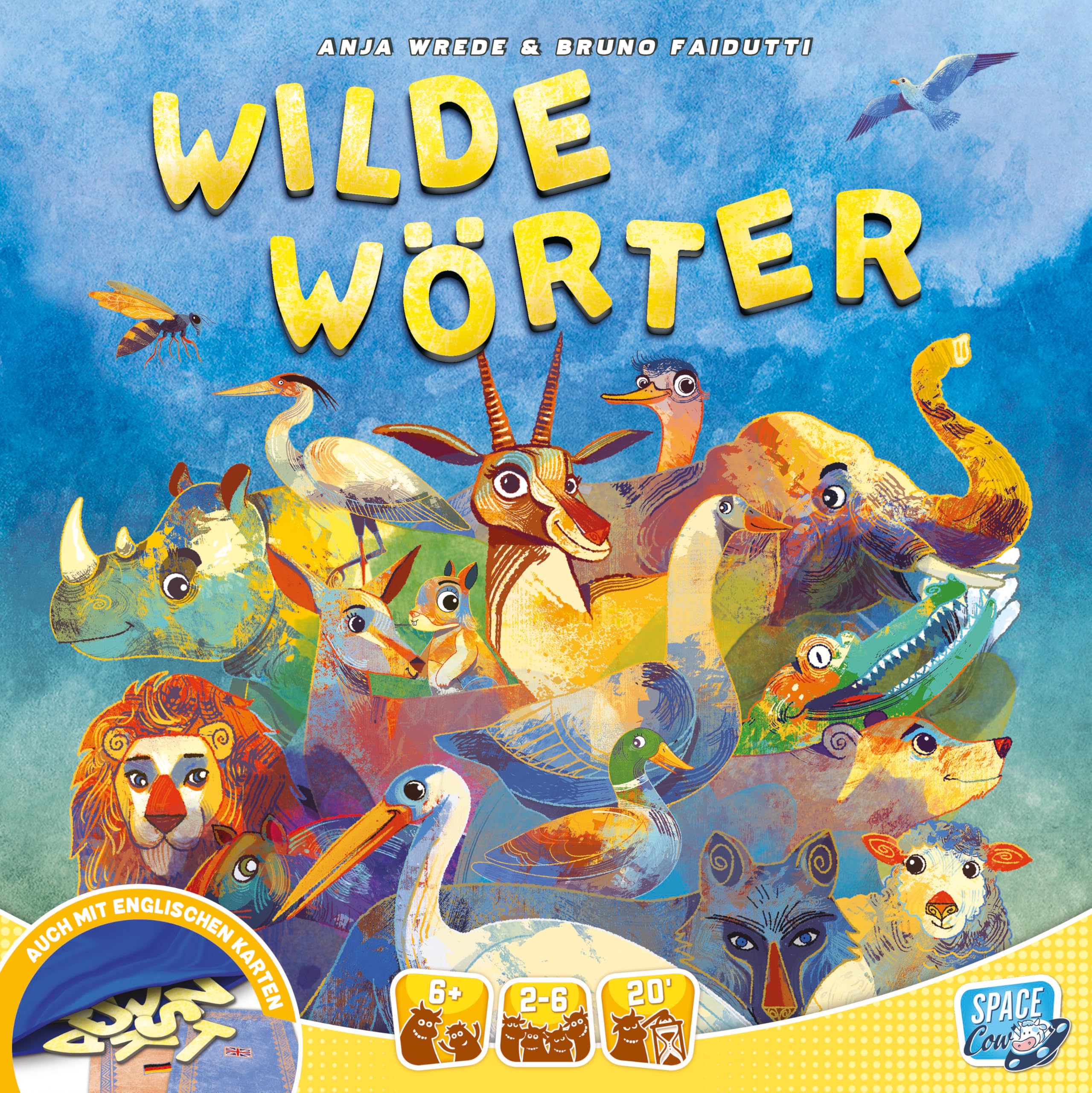 Space Cow, Wild Words, gioco per bambini, 2-6 giocatori, dai 6 anni in su, 20 minuti, tedesco