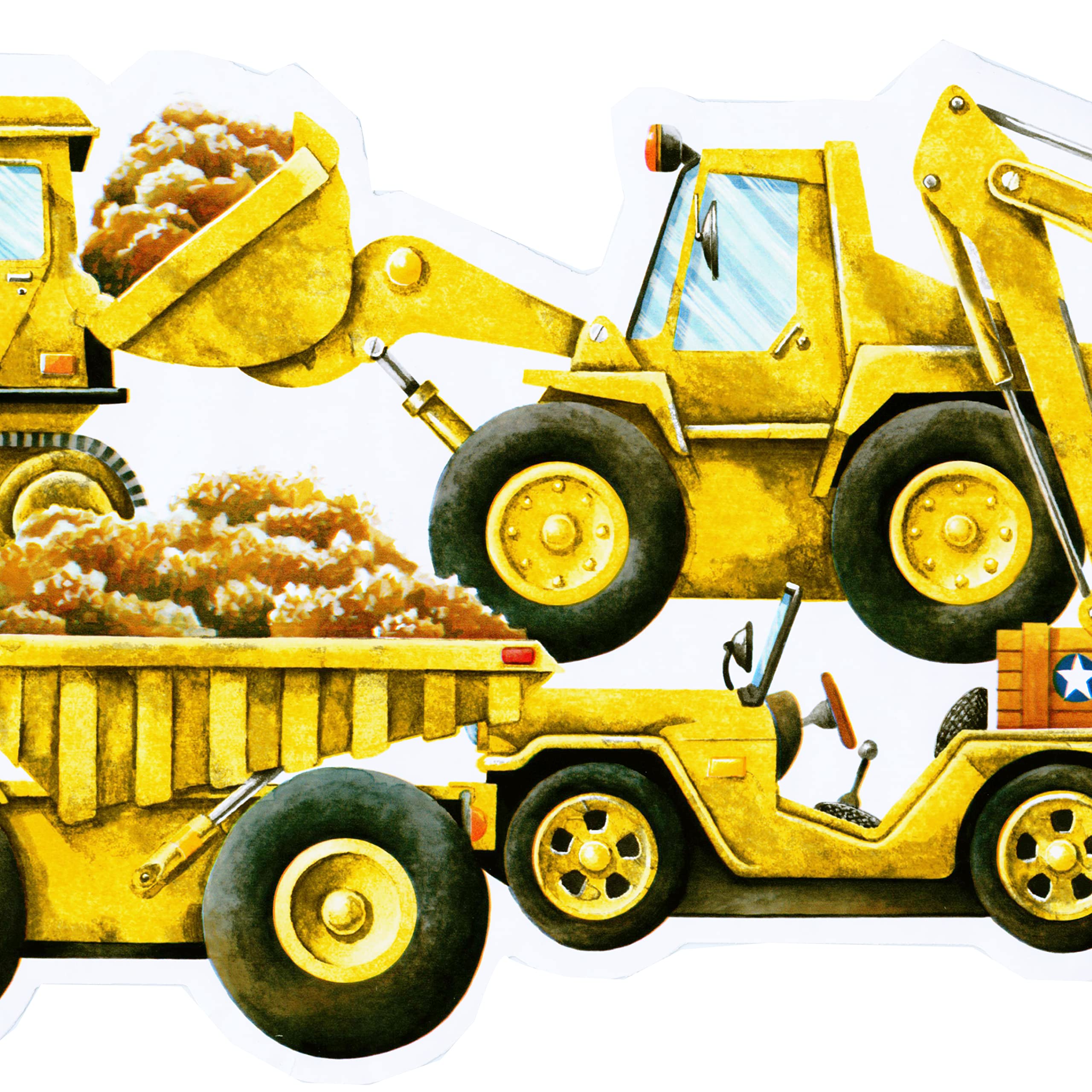 Frise de papier peint enfants voitures Concord Wallcoverings jaune 4,6m