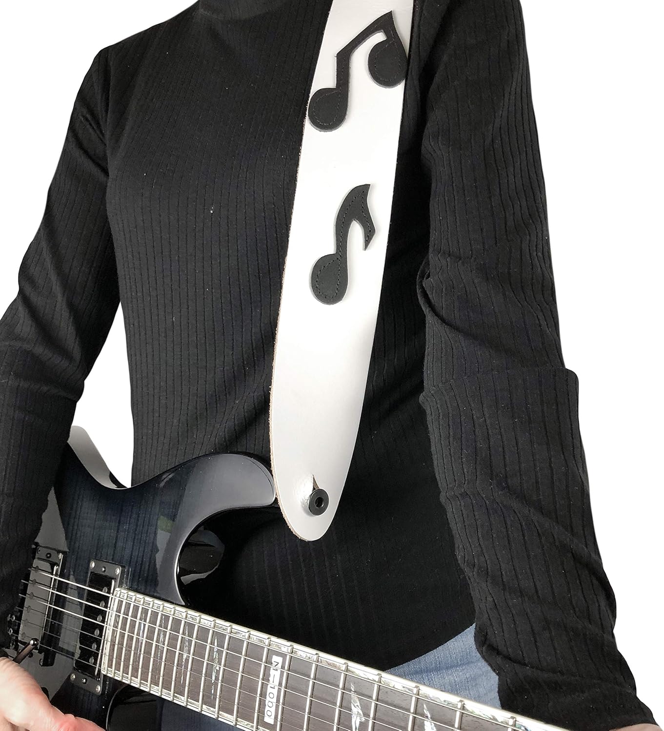 Perris Leathers BLB-218 Verstellbarer Gitarrengurt aus Leder, 6,3 cm (2,5 Zoll) mit Blitzschraube