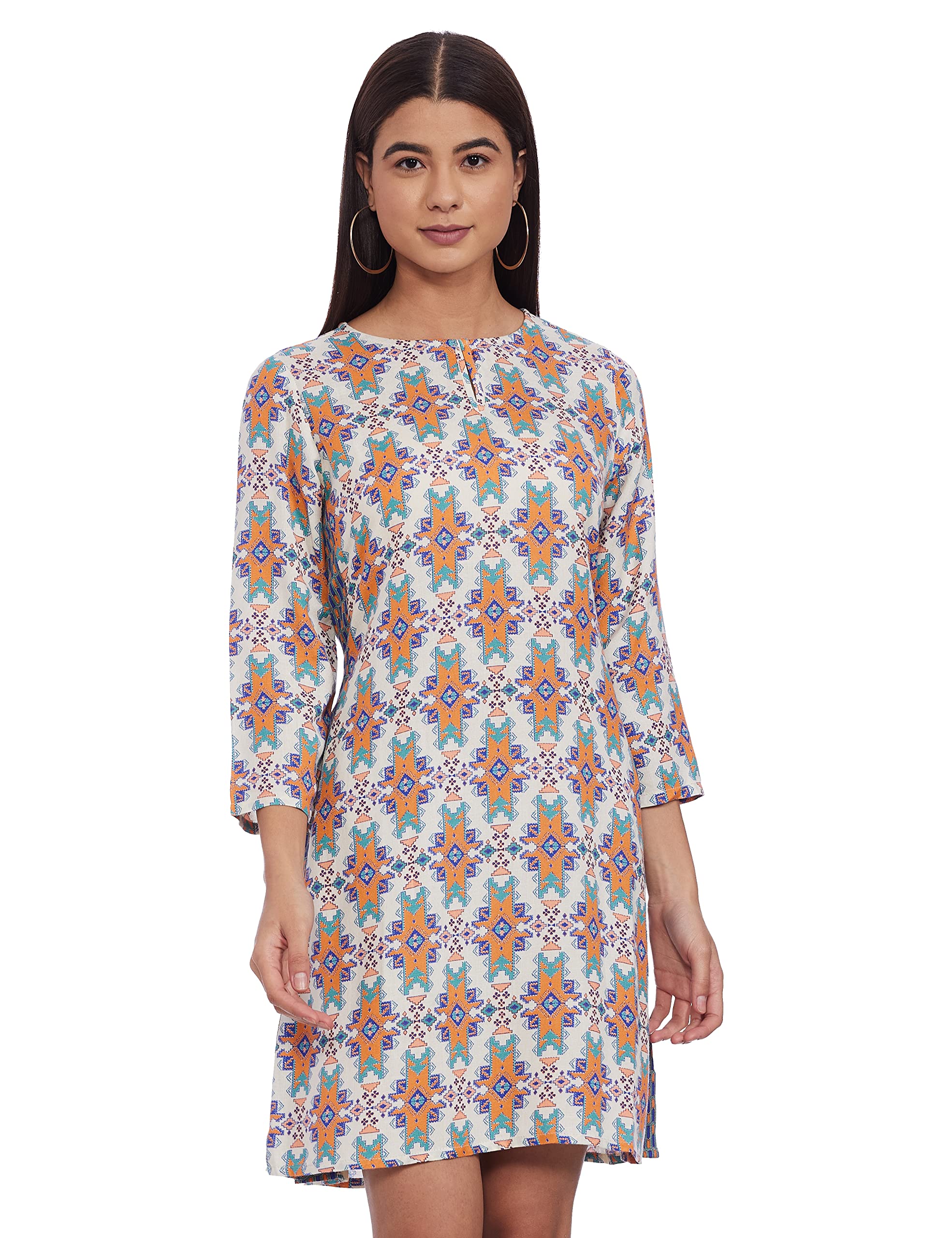 global desiWomen's Rayon A-Line Knee-Length Casual Dress