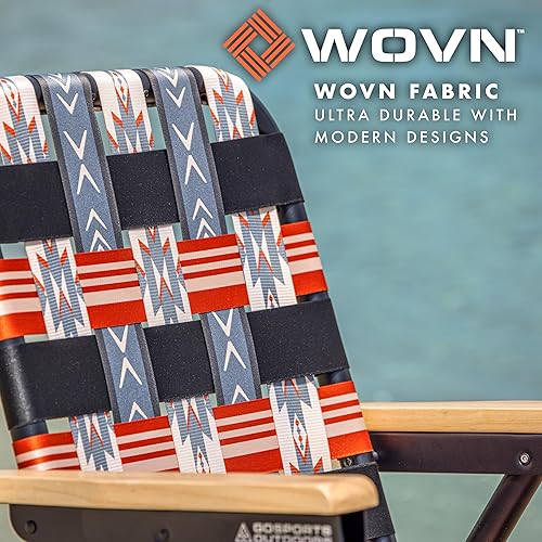 Miniatura 4 de GoSports WOVN - Sillas de playa y camping de alta calidad, sillas plegables para adultos, 9 estilos disponibles