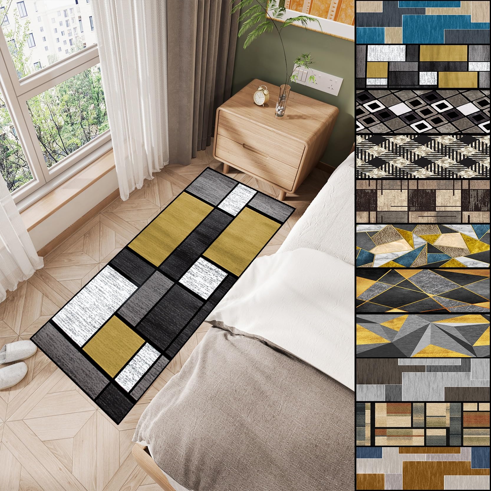 Alfombra Protectora Suelo 110 x 340 cm Robusta y Antideslizante Alfombrilla de Pie Fácil de Limpiar para el Piso de la Cocina, A