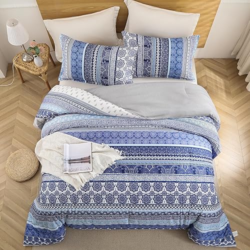 Miniatura 4 de Shatex Juego de edredón de 2 piezas para todas las estaciones, microfibra ultrasuave, elegante edredón bohemio individualindividual XL con patrón