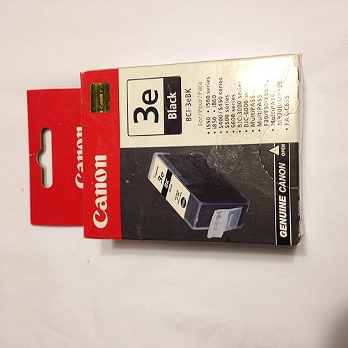 Canon BCI-3e Depósito de tinta negra compatible con iP5000, iP4000R, iP4000, iP3000, i860, MP780, MP760, MP750, i850, i560, i550, S750, S630, S600,
