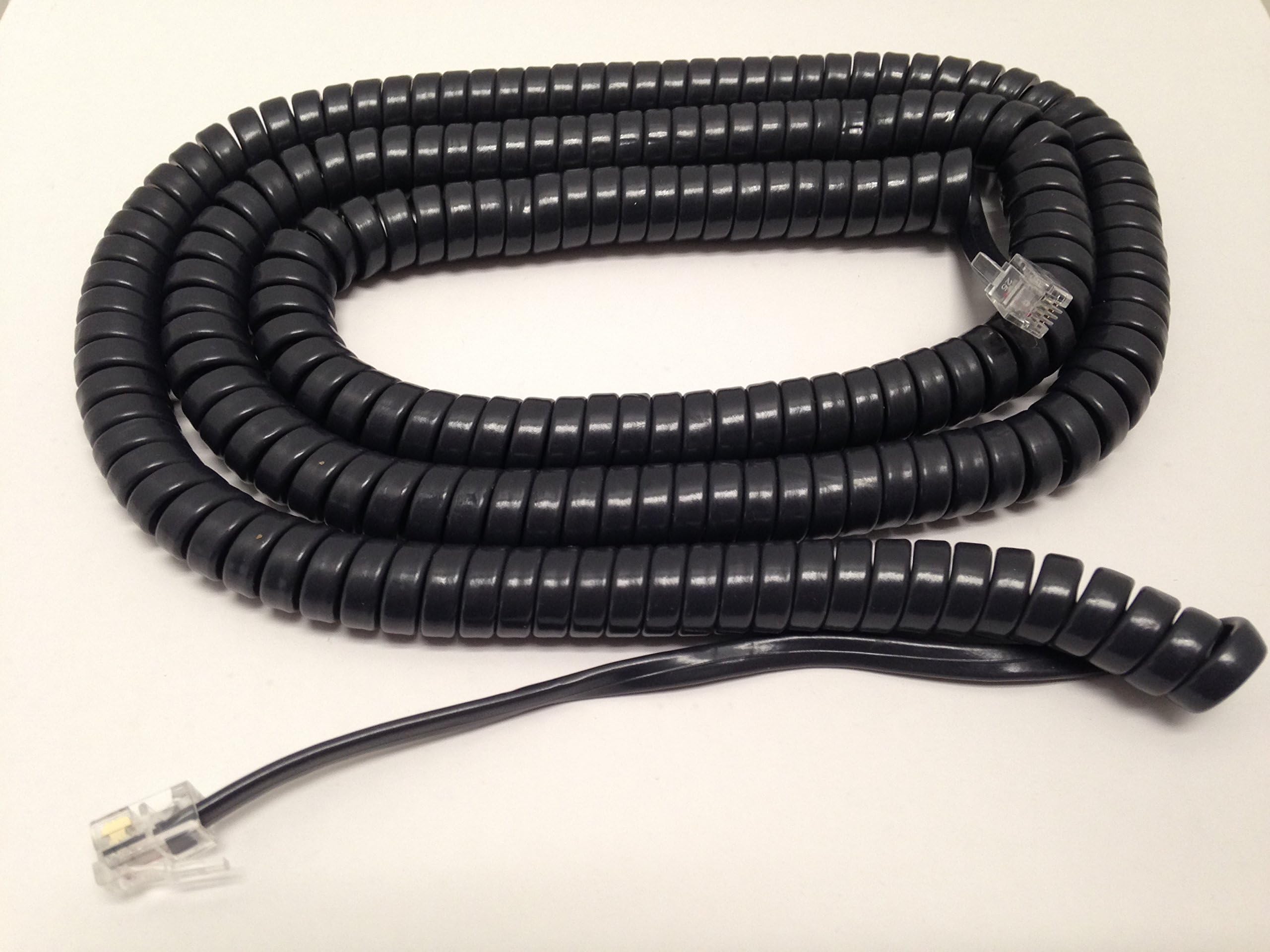 The VoIP Lounge Replacement 25 Foot Long Handset Receiver Cord for InterTel Axxess 4000 and GLX Plus Series Phone Charcoal Gray 5504100 5504300 5504400 5504500 6124200 6124300