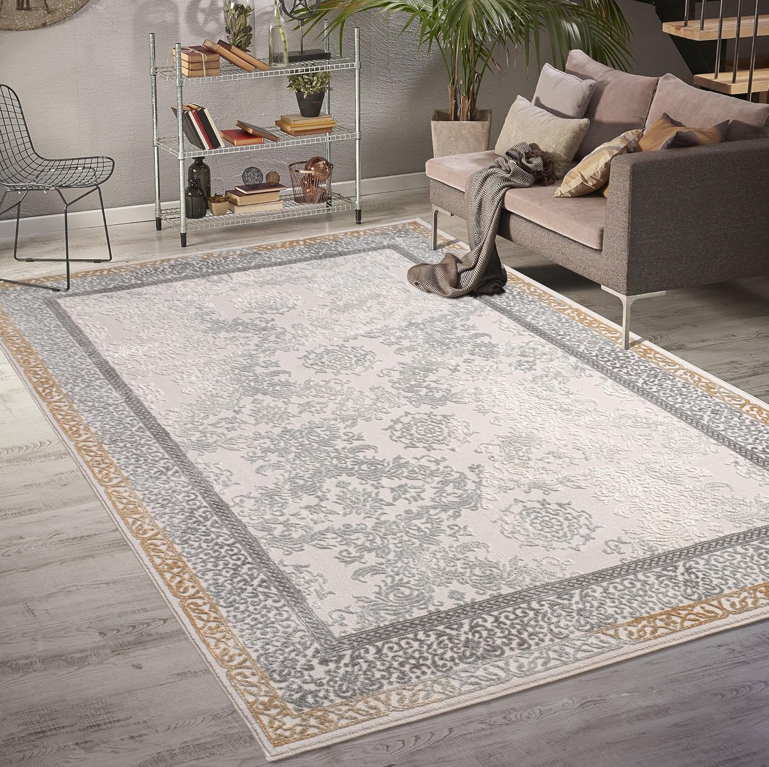 LaDole Rugs 6x9 Living Room Large Premium Area Rug Bordered Oriental