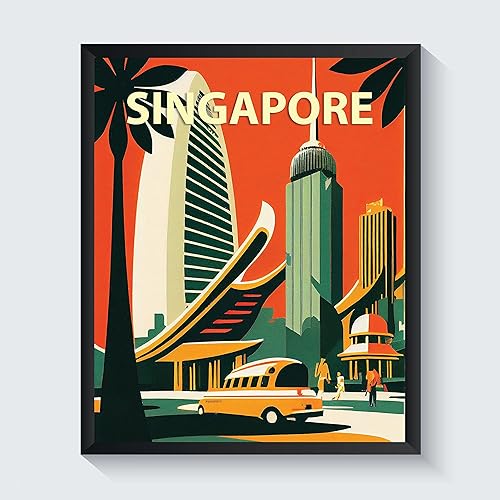 Vista 15 de Póster de impresión artística retro de la ciudad de Tokio, arte de pared de Japón, póster de sala de estar, decoración de pared, paisaje urbano