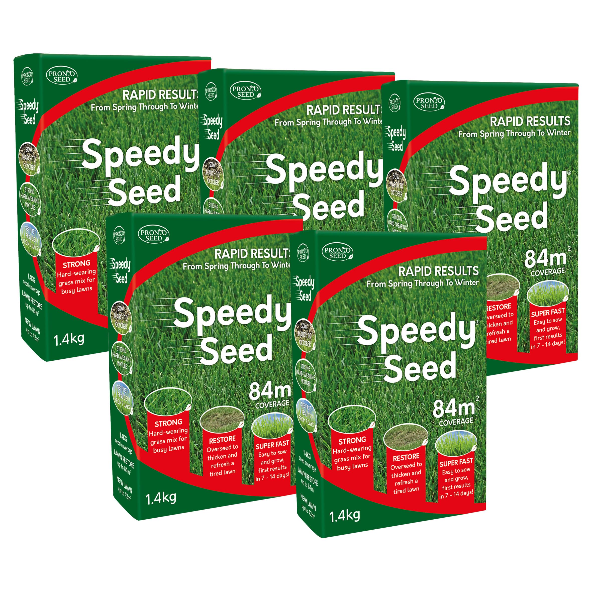 Pronto Seed Premium Grass Seed 7 kg - Fast Growing, Hard-Wearing - Covers 420m² for Lawns & Overseeding - DEFRA Approved & Tailored for UK Climate (7kg)
