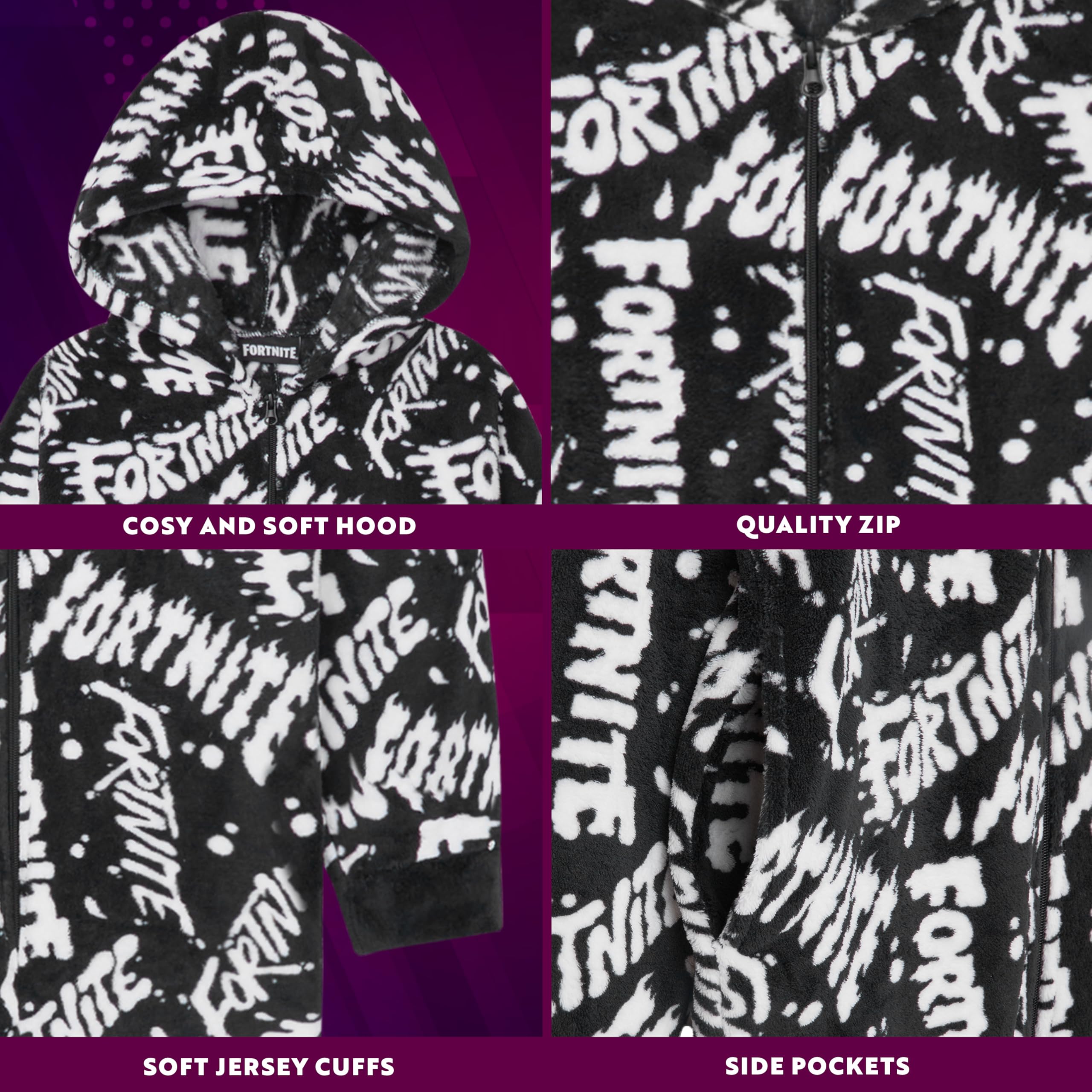Get Trend Pijama Entero Niño y Adolescente, Pijama Polar Infantil de Una Pieza con Cremallera, Mono Cómodo para Invierno