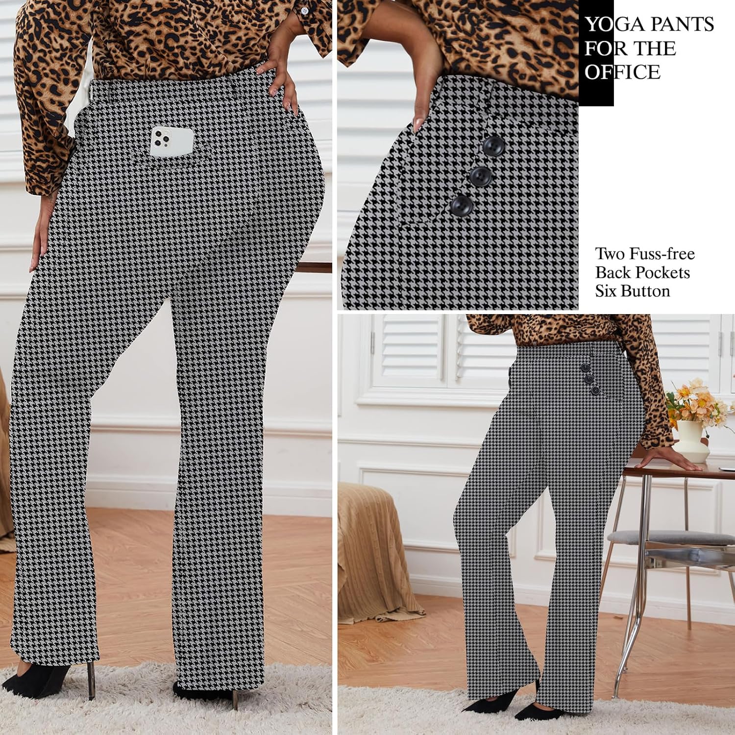 DGD Wrinkle-Free Stretch Dress Pants Plus Size for Women Pull-on Pant Ease into Comfort Office Pant - Image 3
