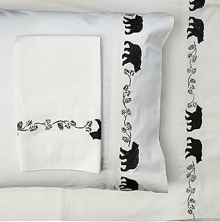 Carstens Embroidered Bear Sheets, Queen