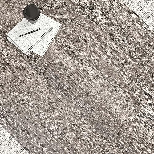 Miniatura 6 de HSH Escritorio gris para computadora, escritorio industrial de madera y metal para oficina en casa, escritorio rústico para computadora portátil