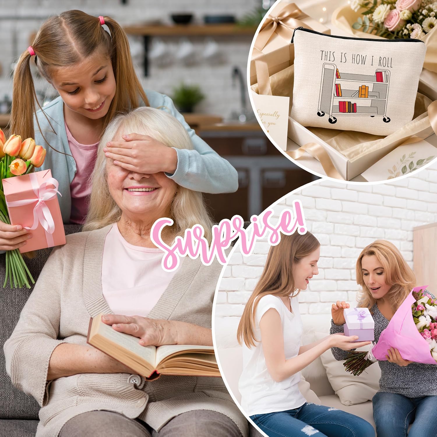 Librarian Gifts for Women, Funny Library Zipper Makeup Bag image 5