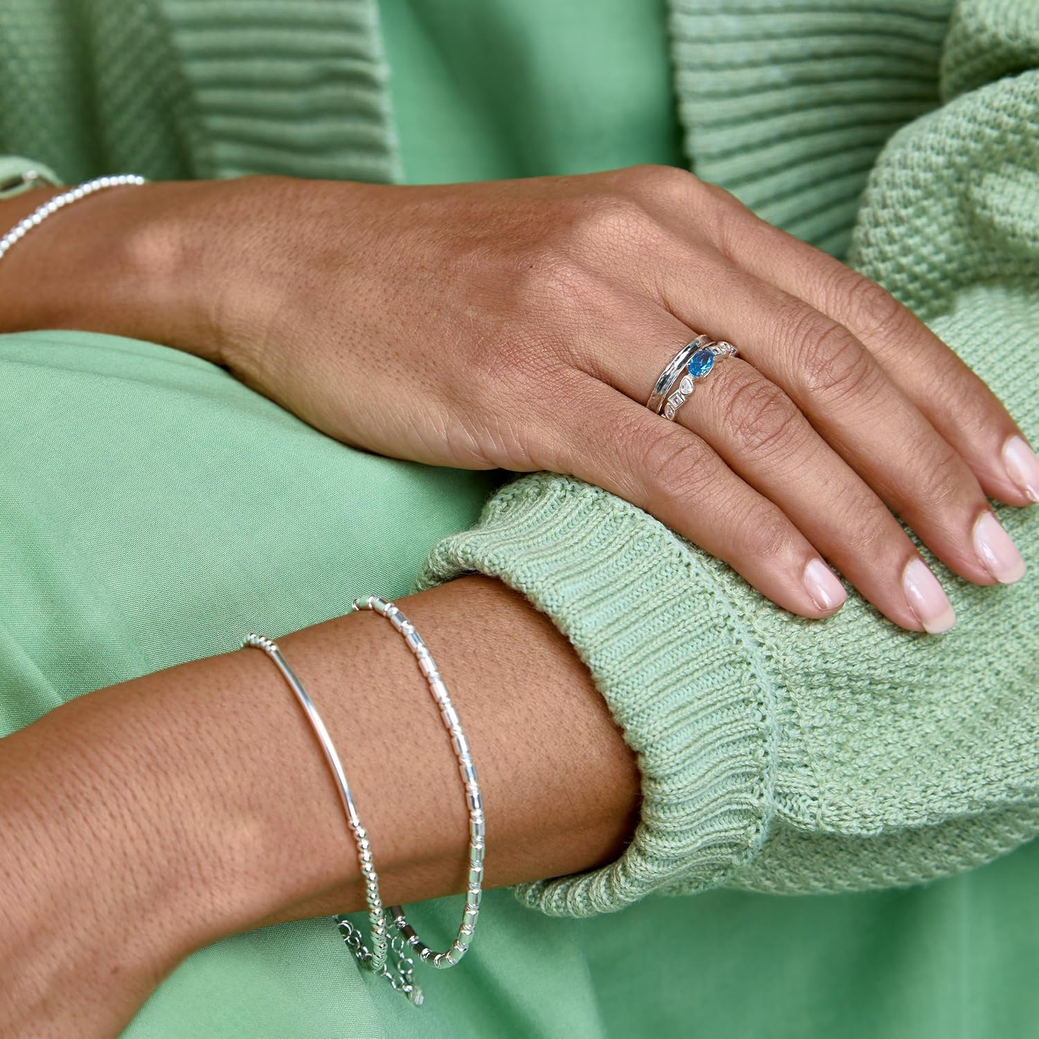 Silpada 'Smooth Textures' Sterling Silver Bead Bracelet, 7" + 1" - Image 5