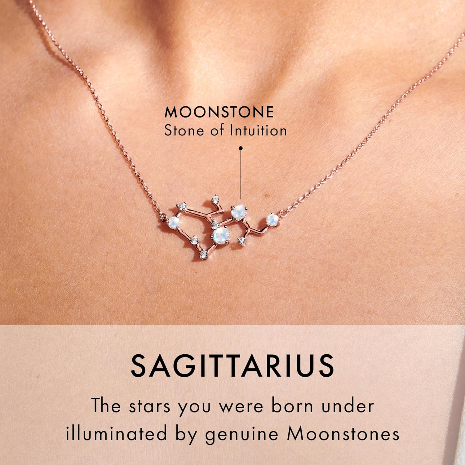 Moon Magic Moonstone Necklaces for women | Zodiac Constellation | 925 Sterling Silver | 18k Rose Gold | Yellow Gold | Rainbow Moonstone jewelry for women | Authentic Rainbow Crystal Jewelry - Image 2