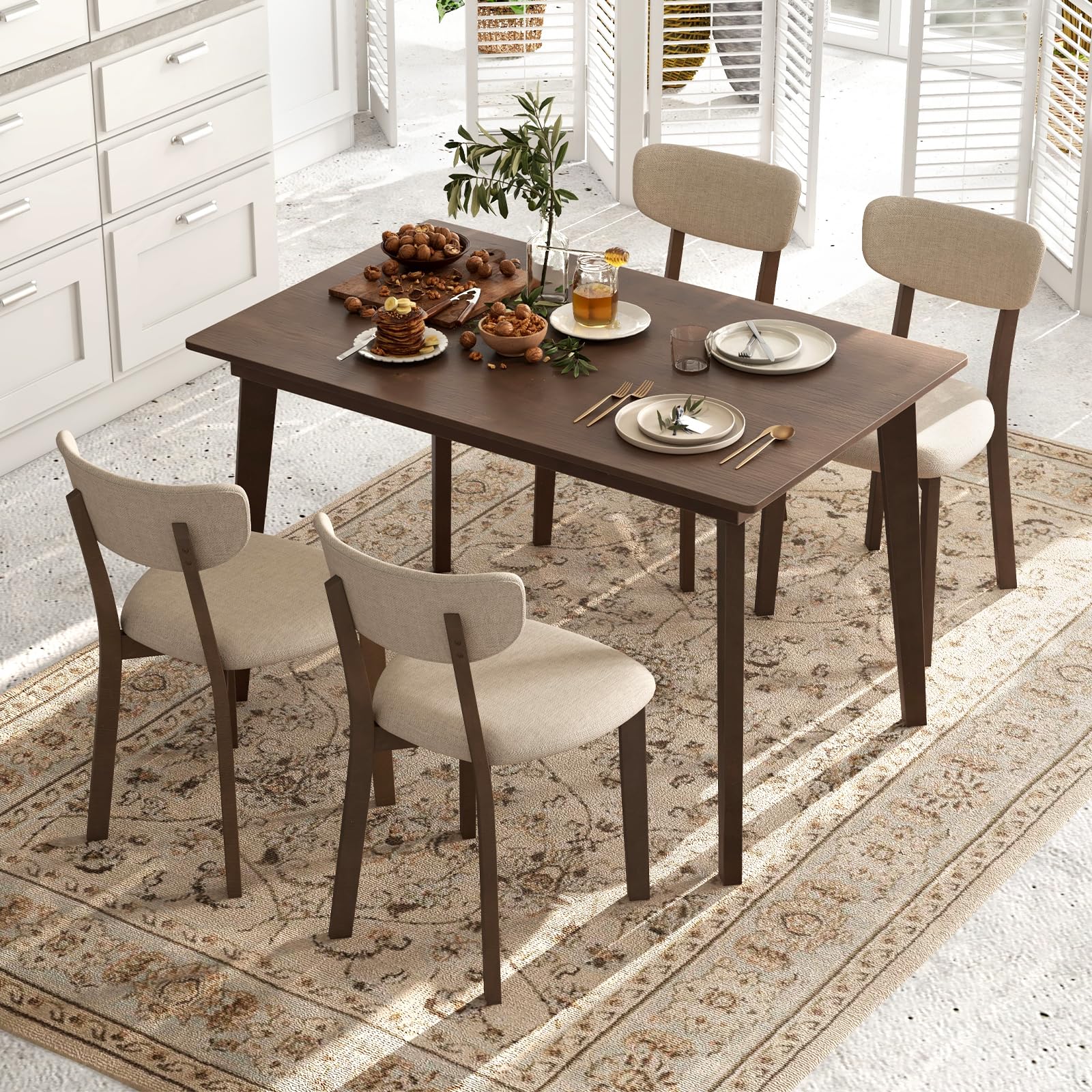 Amazon.com - Tangkula Dining Table Set for 4, Dinette Set with