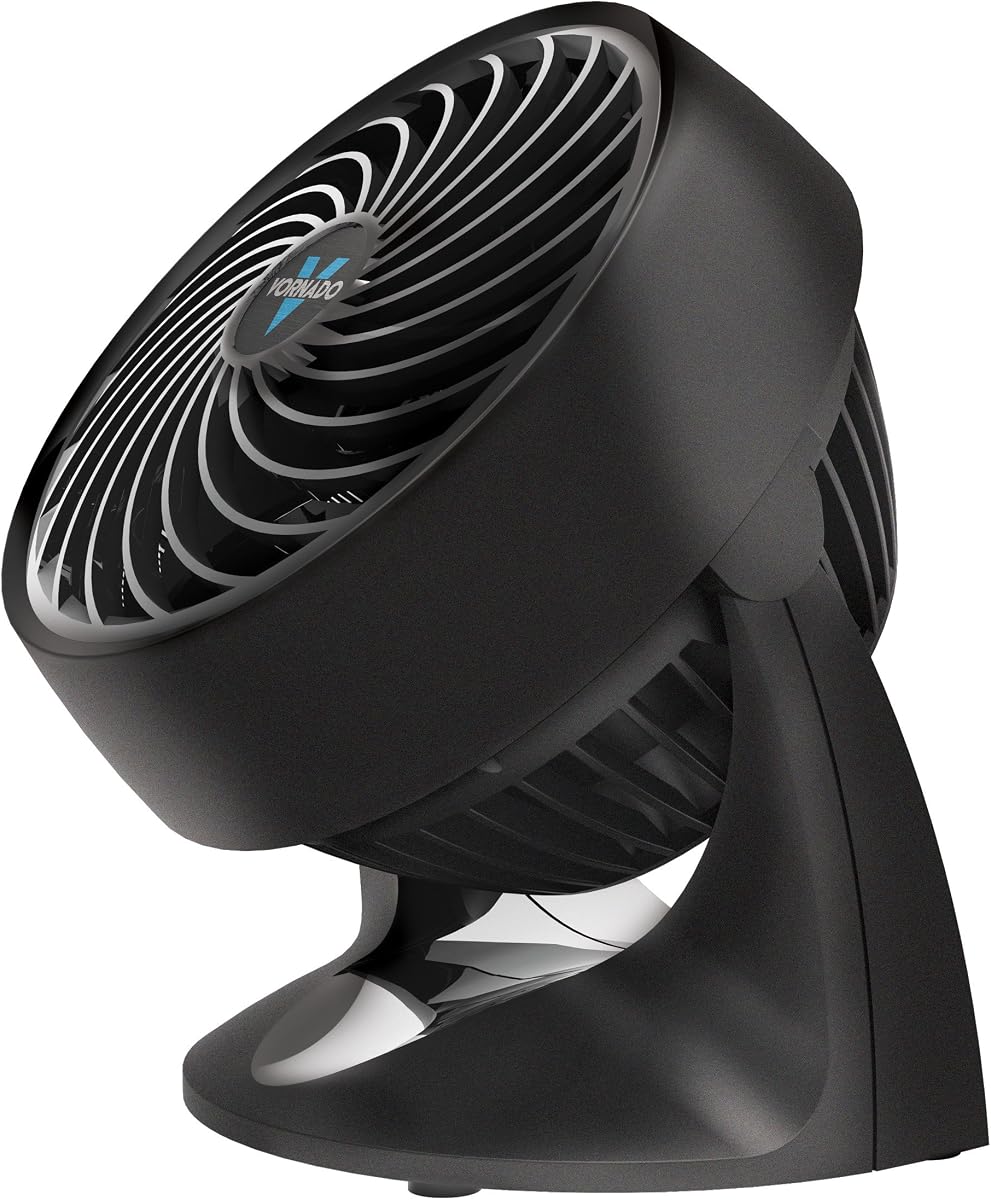 133 Personal Air Circulator Fan, Black, 2 Speeds, Adjustable Head | Small Room Air Circulator, Table Fan for Desk, Nightstand